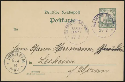 22 February 1913 (front)