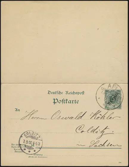 9 August 1900 (front)