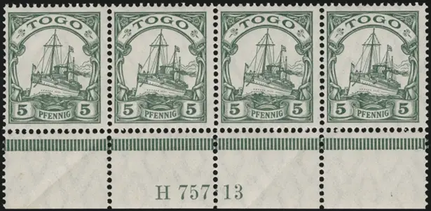 MiNr. 21 HAN H 757.13 strip of 4