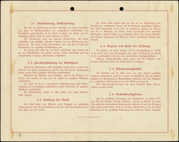 MiNr. 3 on MiNr. WK 2<br/>(rear)