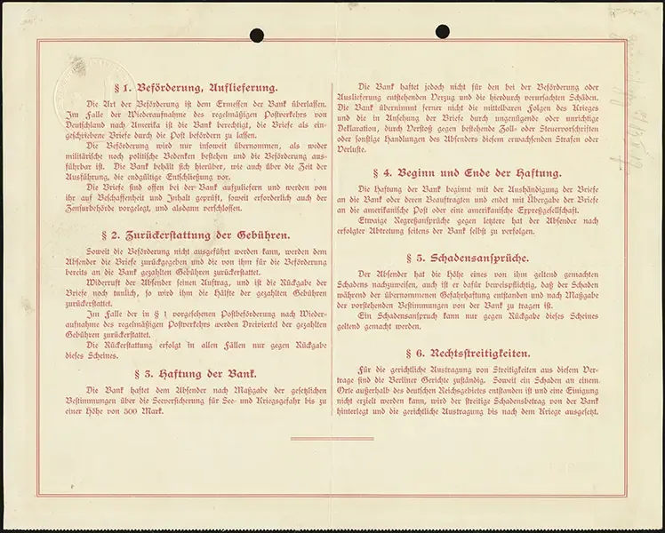 MiNr. 15 on MiNr. WK 2<br />(rear)