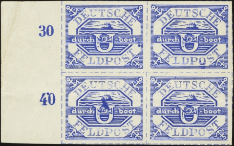 MiNr. 13 b block of 4 with MiNr. 13 b II