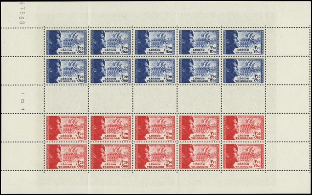 Vichy Tricolore Sheet