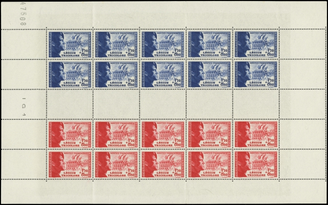 Vichy Tricolore Sheet