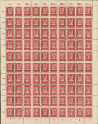 MiNr. 105 Sheet