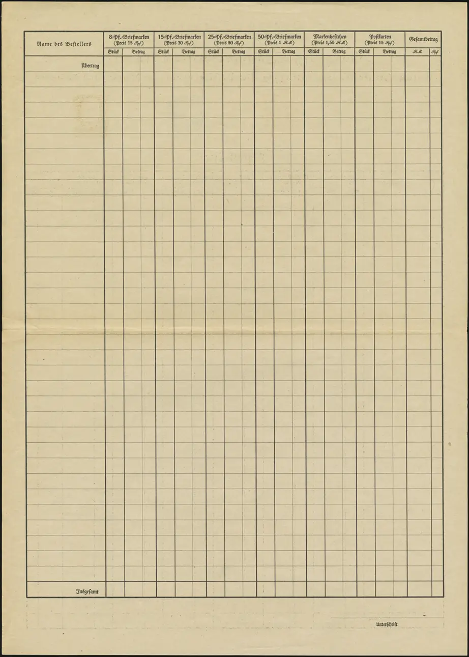 Order Form (rear)