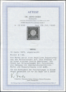 MiNr 1 DD Debo Cert